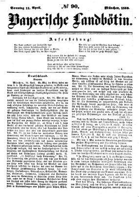 Bayerische Landbötin Sonntag 11. April 1852