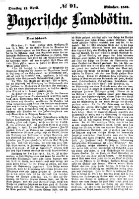 Bayerische Landbötin Dienstag 13. April 1852