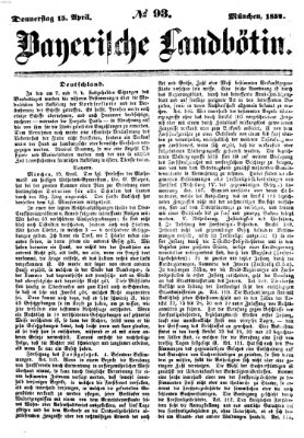 Bayerische Landbötin Donnerstag 15. April 1852