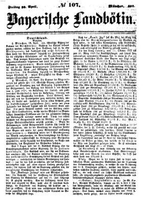 Bayerische Landbötin Freitag 30. April 1852