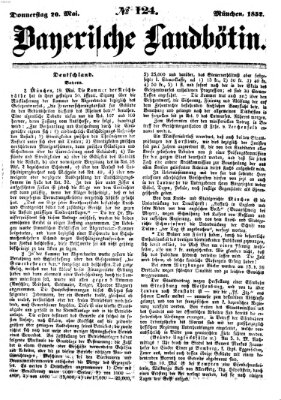 Bayerische Landbötin Donnerstag 20. Mai 1852