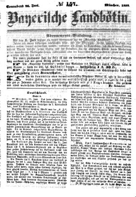 Bayerische Landbötin Samstag 26. Juni 1852