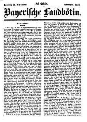 Bayerische Landbötin Sonntag 19. September 1852