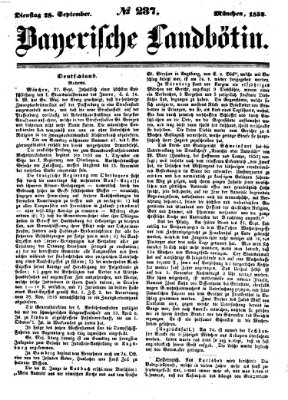 Bayerische Landbötin Dienstag 28. September 1852