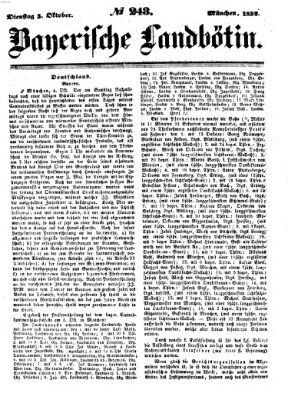 Bayerische Landbötin Dienstag 5. Oktober 1852
