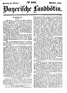 Bayerische Landbötin Sonntag 10. Oktober 1852