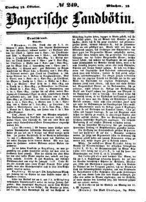 Bayerische Landbötin Dienstag 12. Oktober 1852