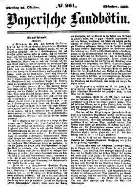 Bayerische Landbötin Dienstag 26. Oktober 1852