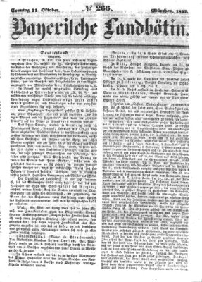 Bayerische Landbötin Sonntag 31. Oktober 1852