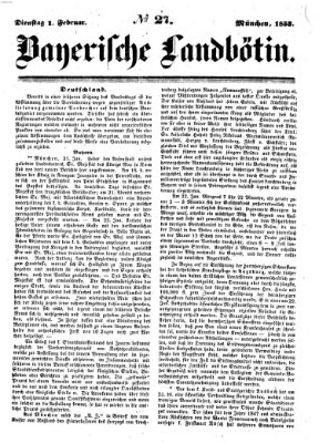 Bayerische Landbötin Dienstag 1. Februar 1853
