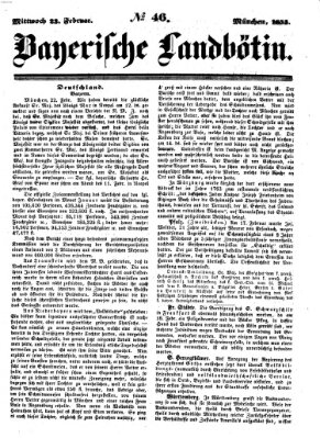 Bayerische Landbötin Mittwoch 23. Februar 1853