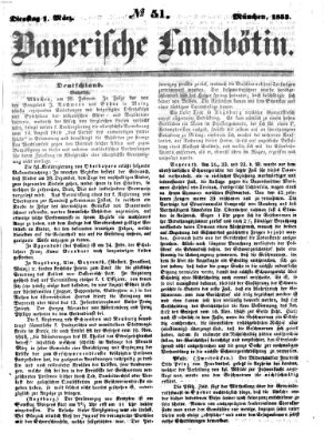 Bayerische Landbötin Dienstag 1. März 1853