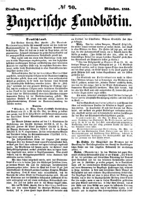 Bayerische Landbötin Dienstag 22. März 1853