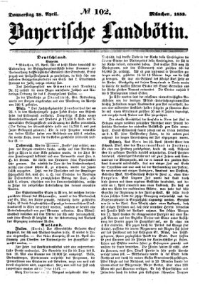 Bayerische Landbötin Donnerstag 28. April 1853