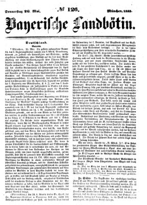 Bayerische Landbötin Donnerstag 26. Mai 1853