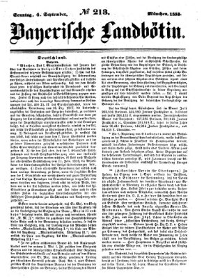 Bayerische Landbötin Sonntag 4. September 1853