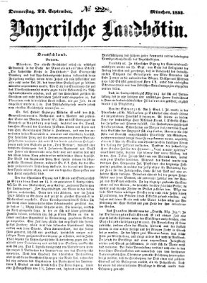 Bayerische Landbötin Donnerstag 22. September 1853
