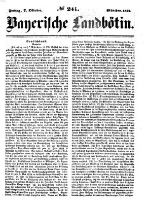 Bayerische Landbötin Freitag 7. Oktober 1853