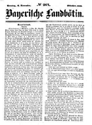 Bayerische Landbötin Sonntag 6. November 1853