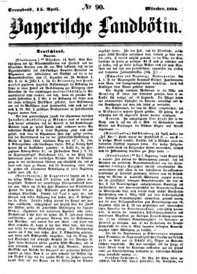Bayerische Landbötin Samstag 15. April 1854