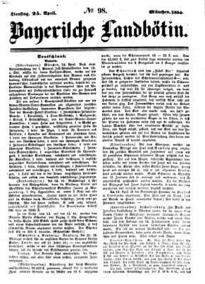 Bayerische Landbötin Dienstag 25. April 1854