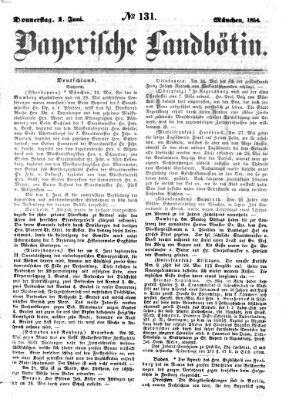 Bayerische Landbötin Donnerstag 1. Juni 1854