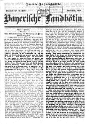 Bayerische Landbötin Samstag 1. Juli 1854