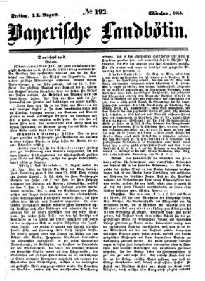 Bayerische Landbötin Freitag 11. August 1854