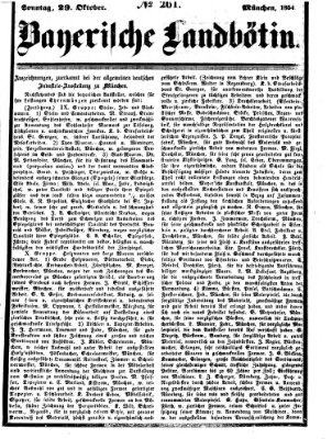 Bayerische Landbötin Sonntag 29. Oktober 1854