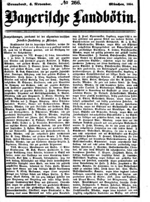 Bayerische Landbötin Samstag 4. November 1854
