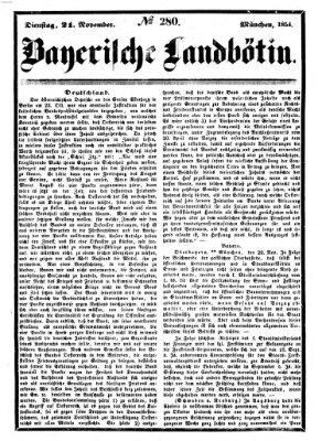 Bayerische Landbötin Dienstag 21. November 1854