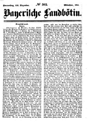 Bayerische Landbötin Donnerstag 14. Dezember 1854