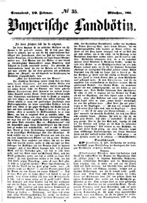 Bayerische Landbötin Samstag 10. Februar 1855