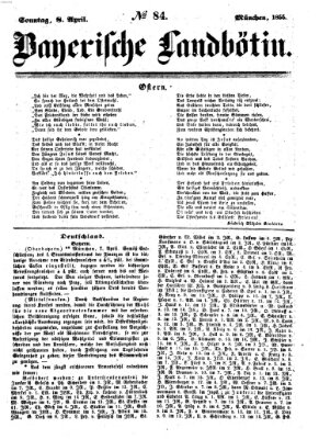 Bayerische Landbötin Sonntag 8. April 1855