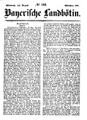 Bayerische Landbötin Mittwoch 15. August 1855