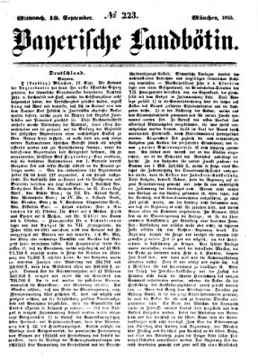 Bayerische Landbötin Mittwoch 19. September 1855