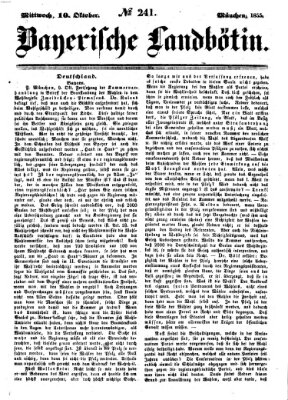 Bayerische Landbötin Mittwoch 10. Oktober 1855