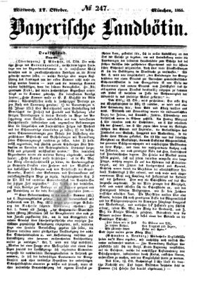 Bayerische Landbötin Mittwoch 17. Oktober 1855