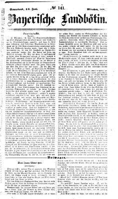 Bayerische Landbötin Samstag 14. Juni 1856
