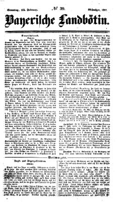 Bayerische Landbötin Sonntag 15. Februar 1857
