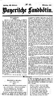 Bayerische Landbötin Freitag 20. Februar 1857