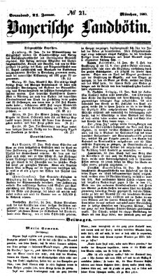 Bayerische Landbötin Samstag 21. Januar 1860