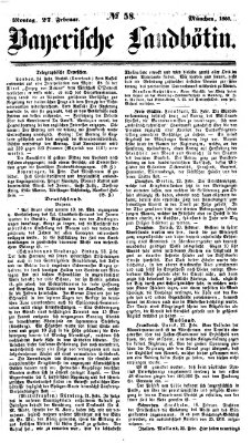Bayerische Landbötin Montag 27. Februar 1860