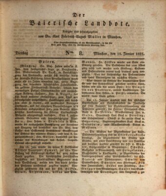 Der Bayerische Landbote Dienstag 18. Januar 1825