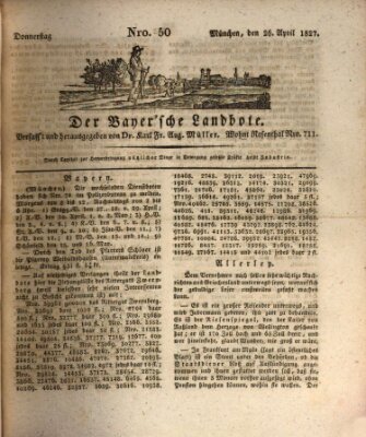Der Bayerische Landbote Donnerstag 26. April 1827