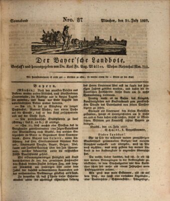 Der Bayerische Landbote Samstag 21. Juli 1827