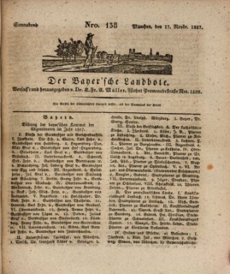Der Bayerische Landbote Samstag 17. November 1827
