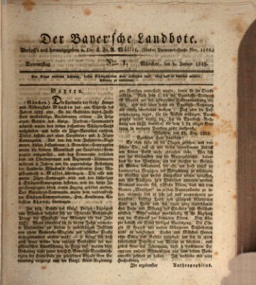 Der Bayerische Landbote Donnerstag 1. Januar 1829