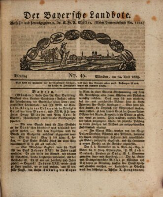 Der Bayerische Landbote Dienstag 14. April 1829