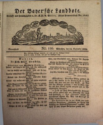 Der Bayerische Landbote Samstag 12. September 1829